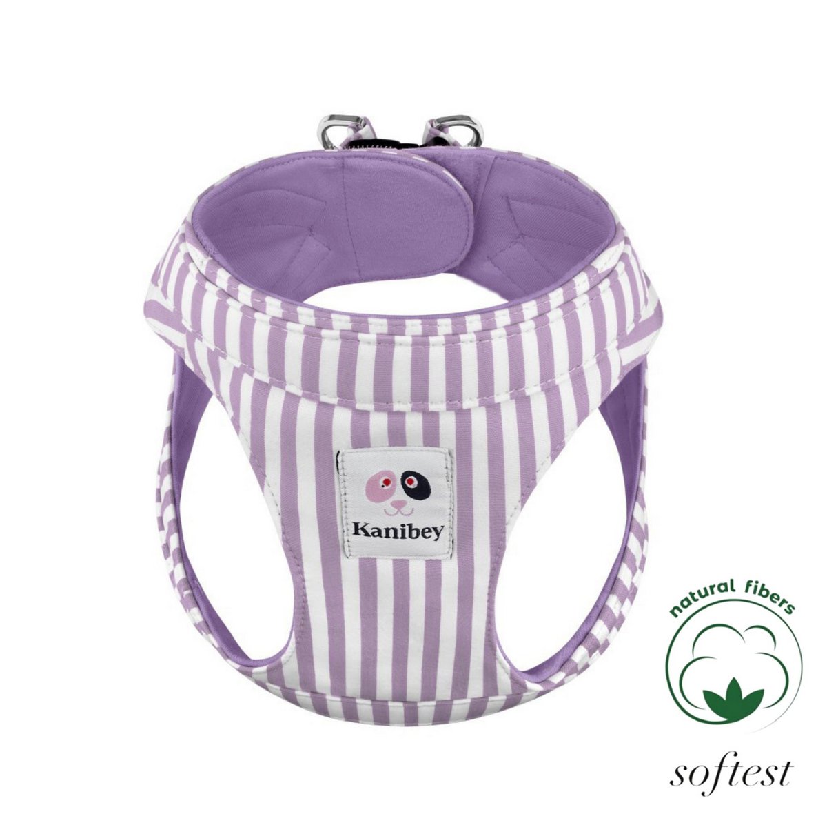 %100 Cotton Lilac Tile Patterned Plain Collar Harness