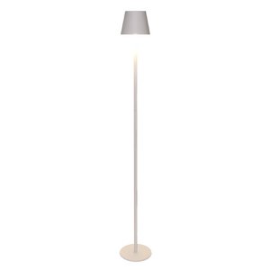 LED floor lamp (IP44 warm white, dimmable, incl. 200cm USB cable) made of metal, matt white (H) 1.2M