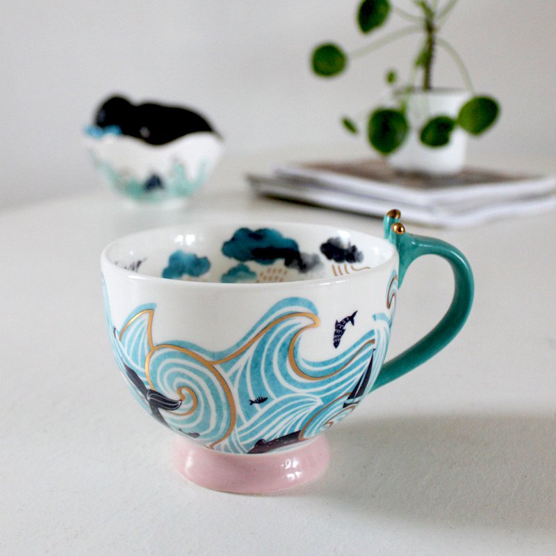 Durch die Seesturm-Teetasse mit Geschenkbox