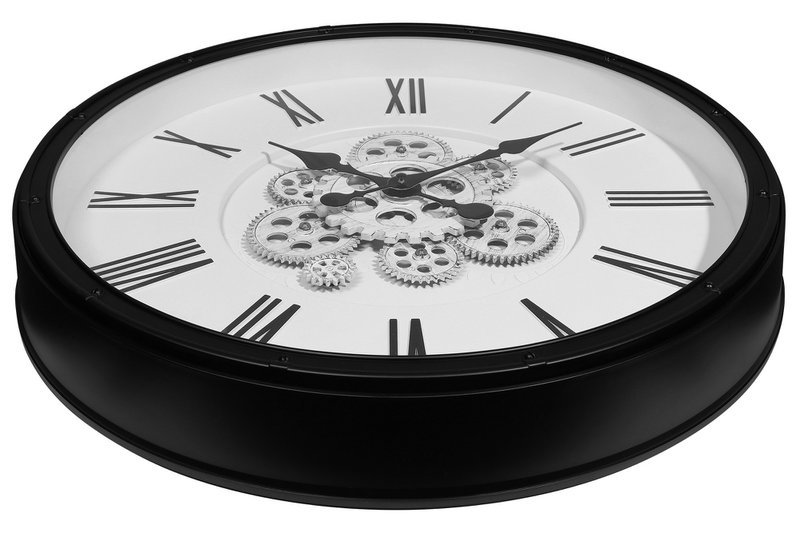 Skelett-Wanduhr im Industrial-Vintage-Look, Ø 50,5 cm, schwarz/ weiß
