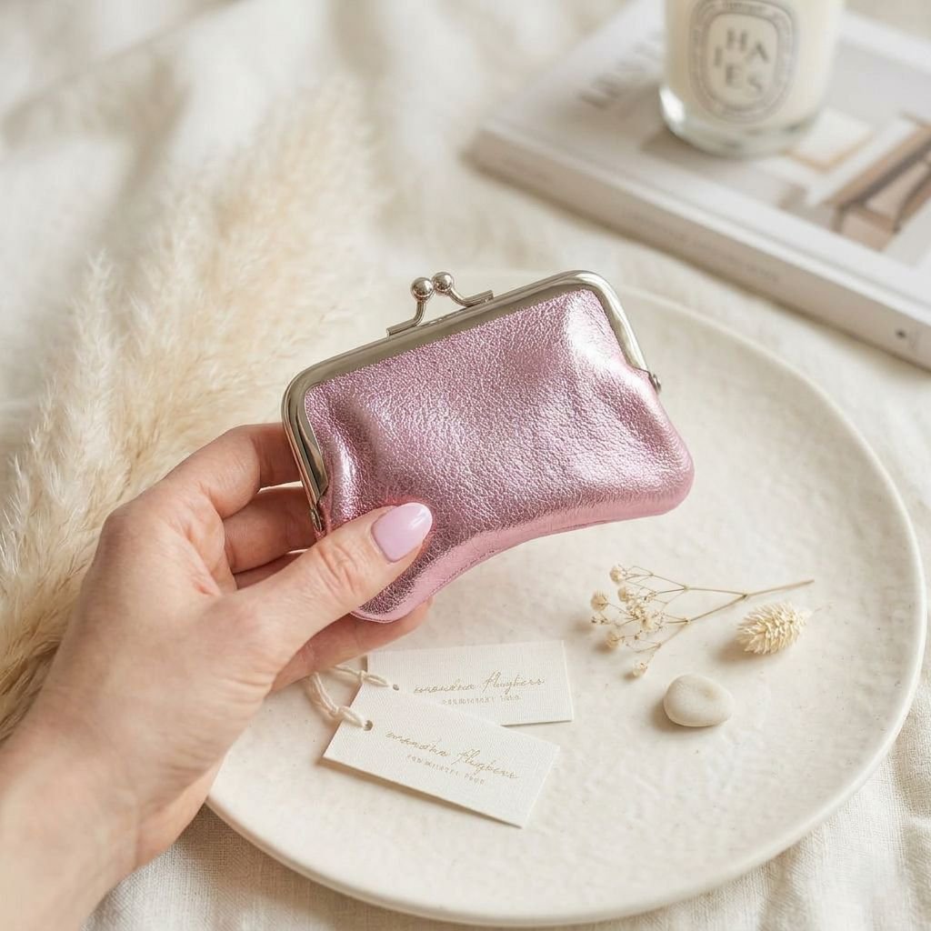Skærepung metallisk lys pink