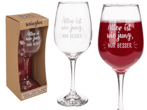 Wine glass, Older is like young, only better,