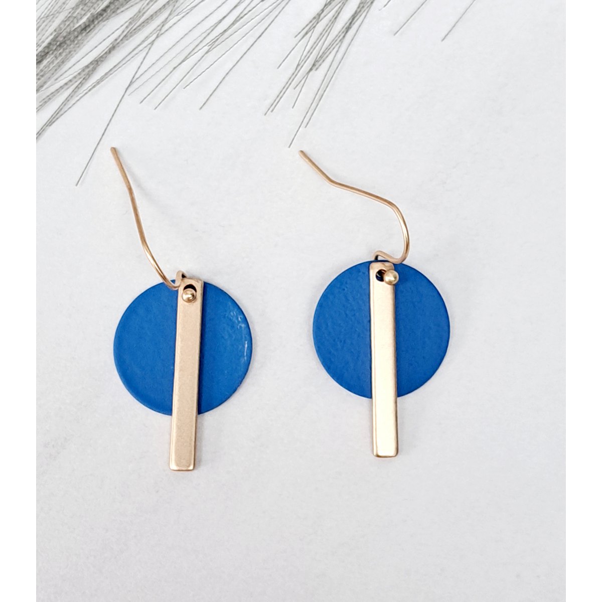 Pendientes - Fun - oro mate - azul celestial