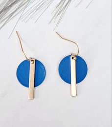 Pendientes - Fun - oro mate - azul celestial