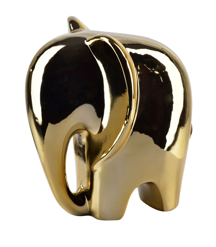 MIA GOLD Figurka słonia 15x13xh16.4cm