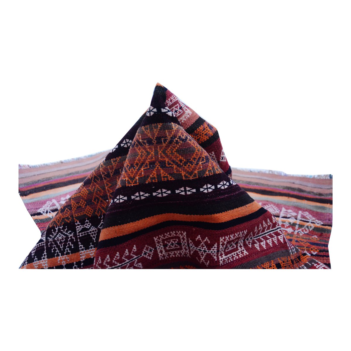 Baluch Soumak Mexicaans rood vintage vloerkleed