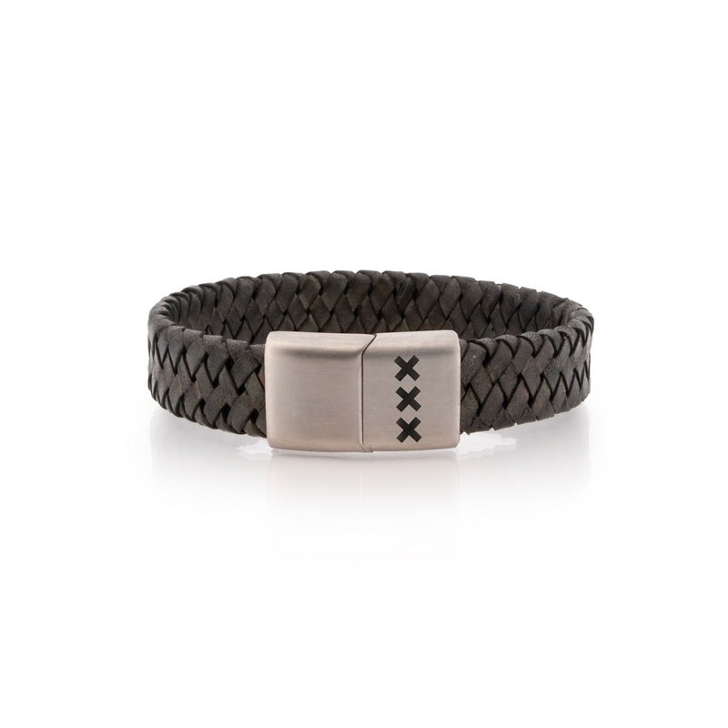 Lederarmband Schwarz | Amsterdam XXX