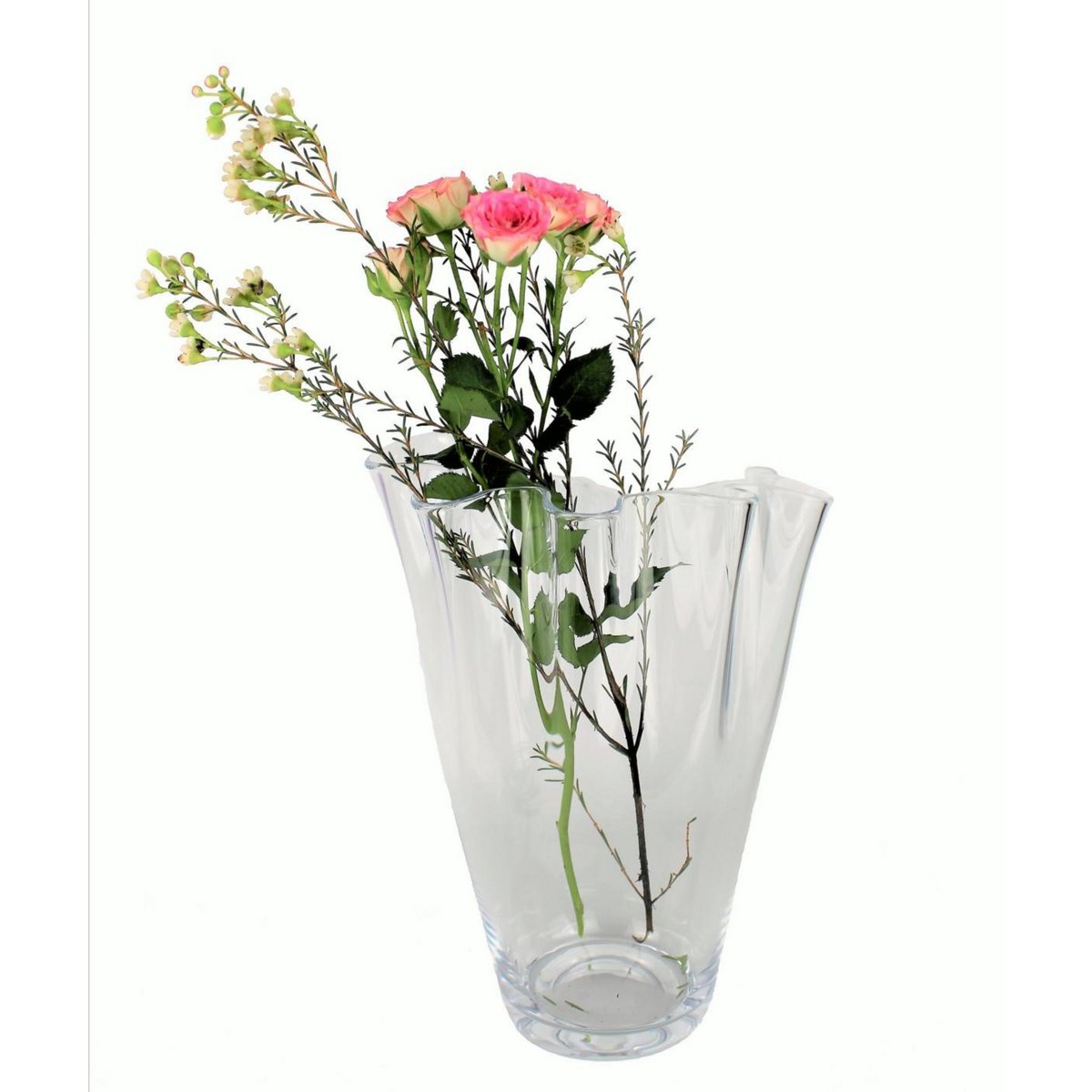 Vase glass wavy clear glass vase table vase translucent