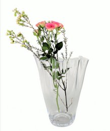 Vase glass wavy clear glass vase table vase translucent