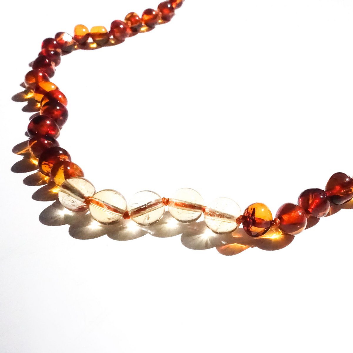 Bracelet de cheville pour bébé en ambre naturel de la Baltique - Bonheur + Créativité