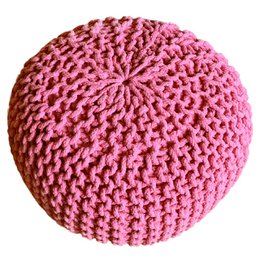 Pouf Ø 55 H 37 H 37 Strickhocker Sitzpouf Bodenkissen nachhaltig