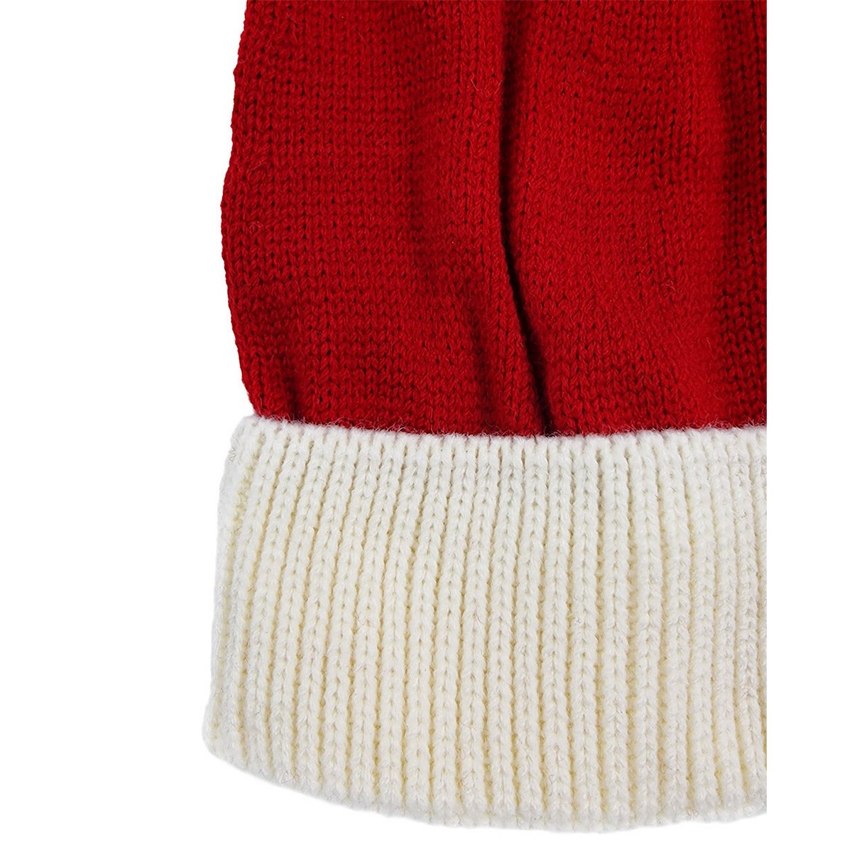 Santa hat - Red with white brim flat knit