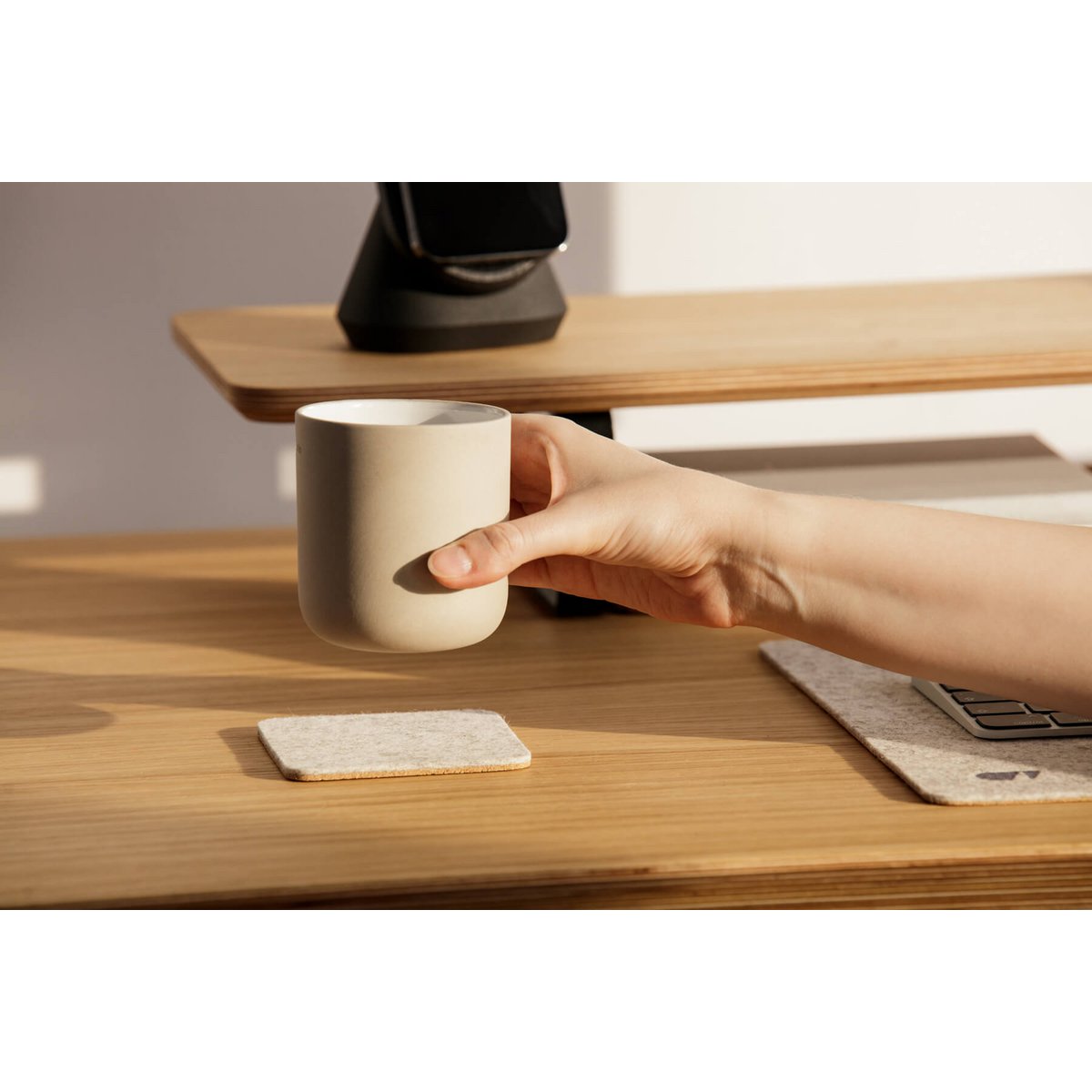 Filt & Kork Coasters - Sæt med 4
