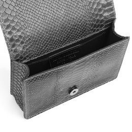 Florence Artegiani. Lorenza Women's Handbag. Genuine Leather Suede Engraving Snake