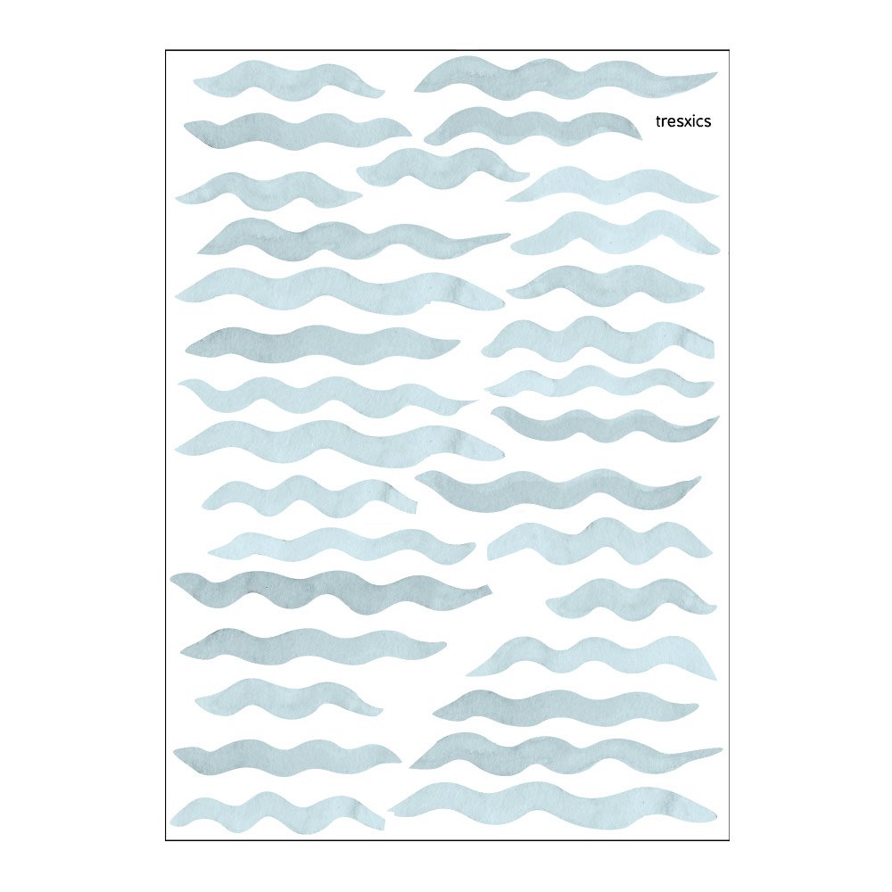 Watercolor waves wall sticker