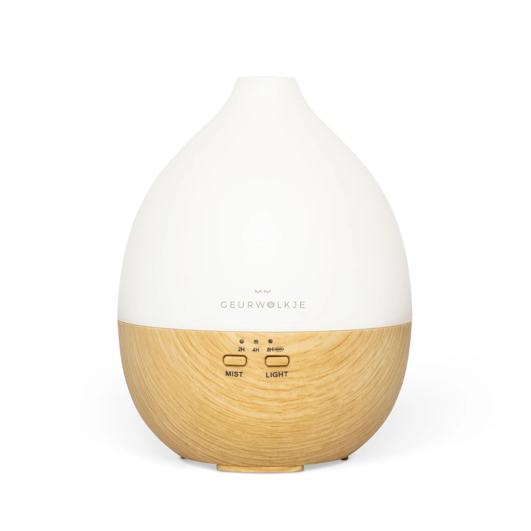 Nimbus 2.0 également veilleuse - Diffuseur Geurwolkje® - Bois clair - 200 ml - Prix public conseillé 44,95 €