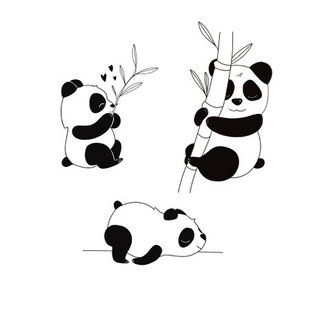 Sioou temporary tattoo - Bamboo the Panda x5