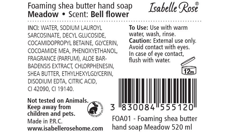 Schäumende Sheabutterseife Meadow 520 ml Isabelle Rose