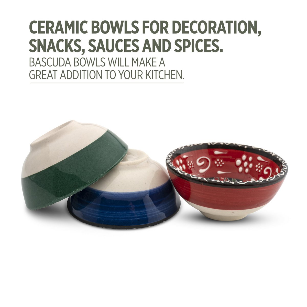 Kleine decoratieve keramische kommen set van 6, Mexicaanse stijl 8 cm