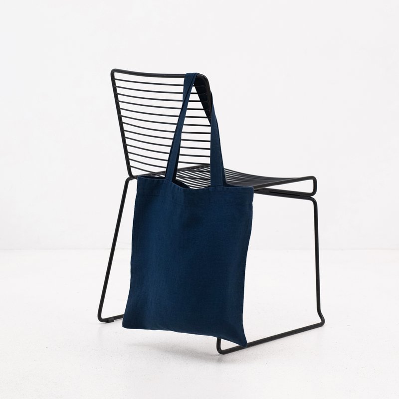Navy Leinentasche