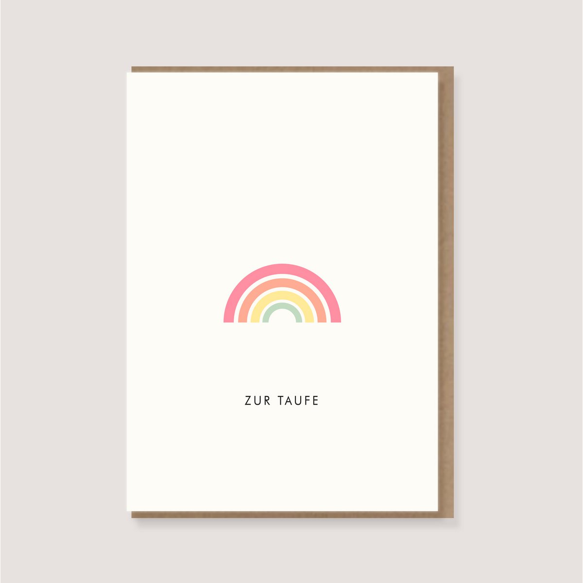 Klappkarte mit Umschlag - "Regenbogen - Zur Taufe"
