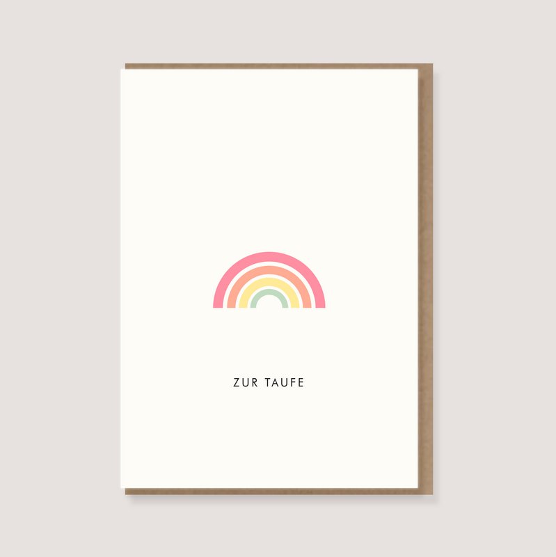 Foldekort med konvolut - "Rainbow - Til dåb"