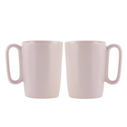 Two pink ceramic mugs with handles, each holding 250 ml of liquid. The mugs have a simple, minimalist design and are part of the FUORI 30008 collection.