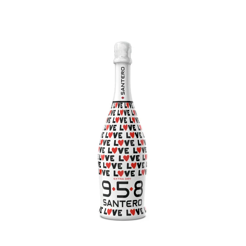 958 Santero "amor" Spumante blanca extra seca 6.5% 0.75L -Ssiorti- *Uitlopend *
