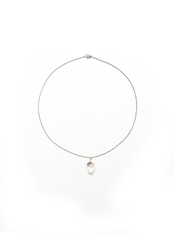 Gemstone necklace with rock crystal - positive energy