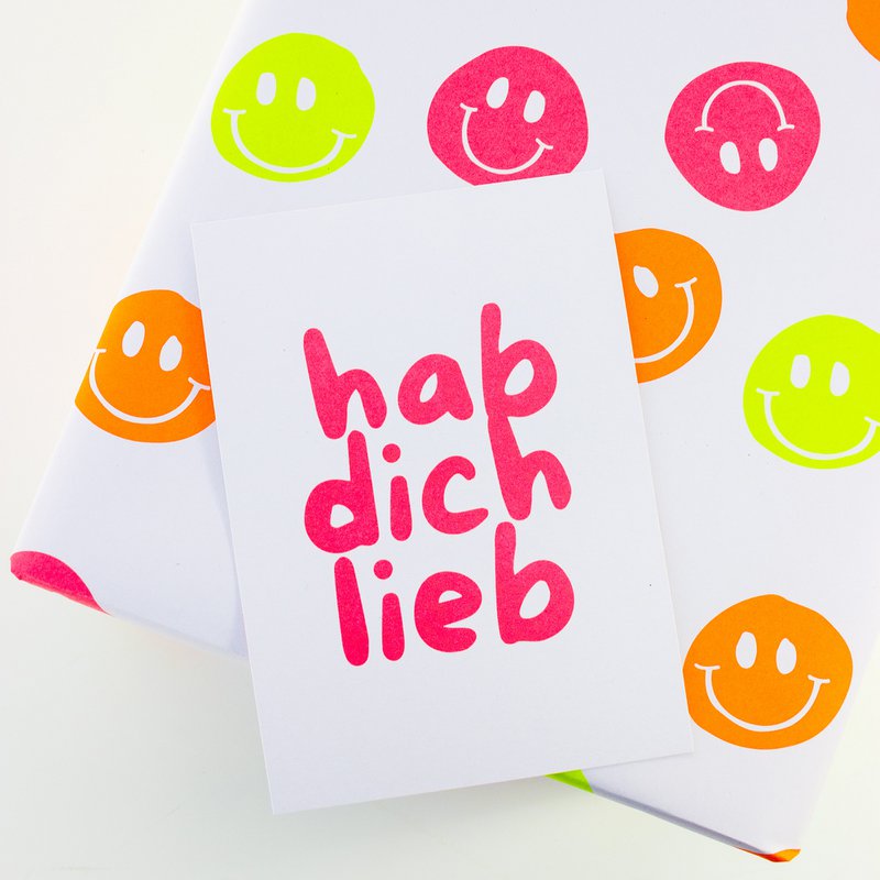 Ansichtkaart “I love you” gemaakt van gerecycled papier