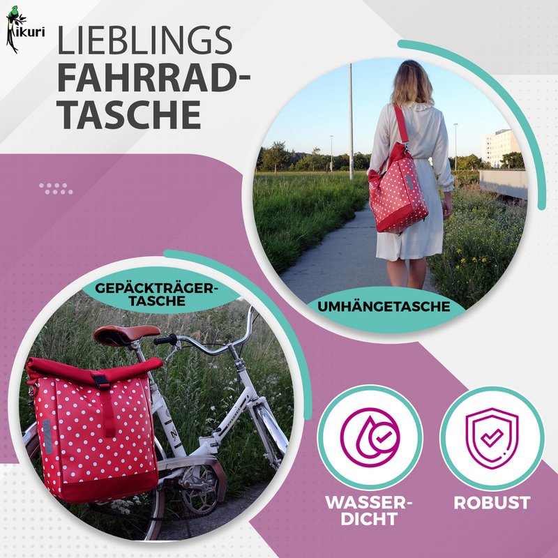 Cykelpose til bagage rack sadelbag pakning taske, med en rem til hængende, vandtæt - diamante kopi