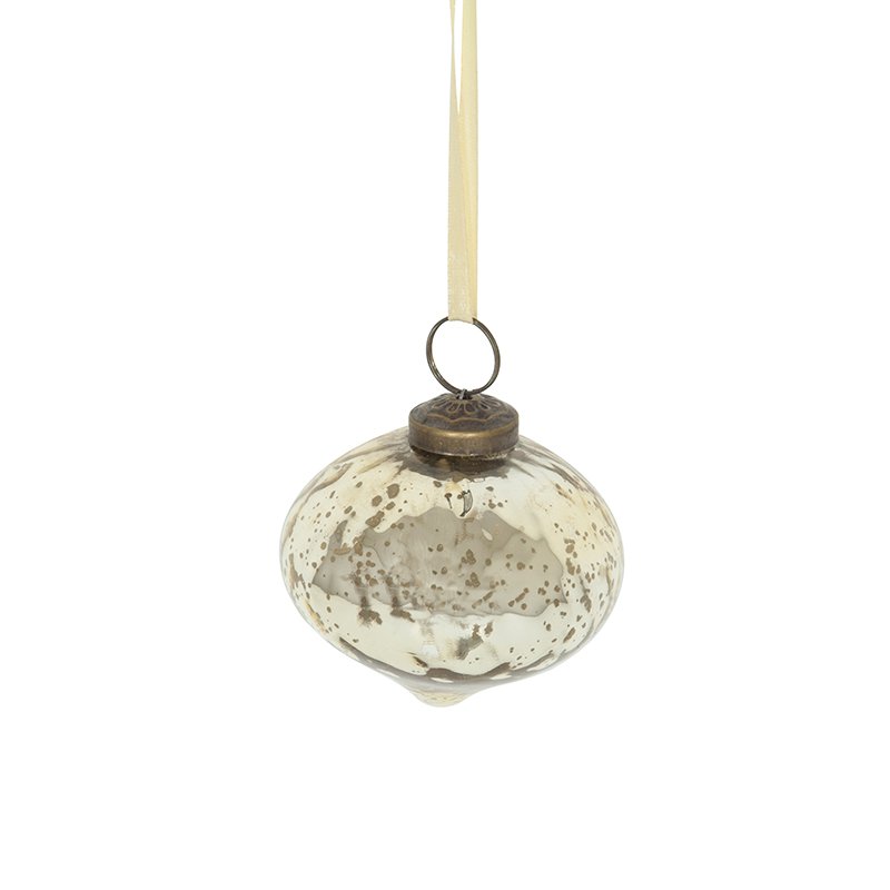 Bola de Navidad, color dorado, vidrio, 8 cm, encanto