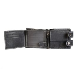 Leather Women's Wallet With Chain Black - Leather Men's Wallet With Chain Black