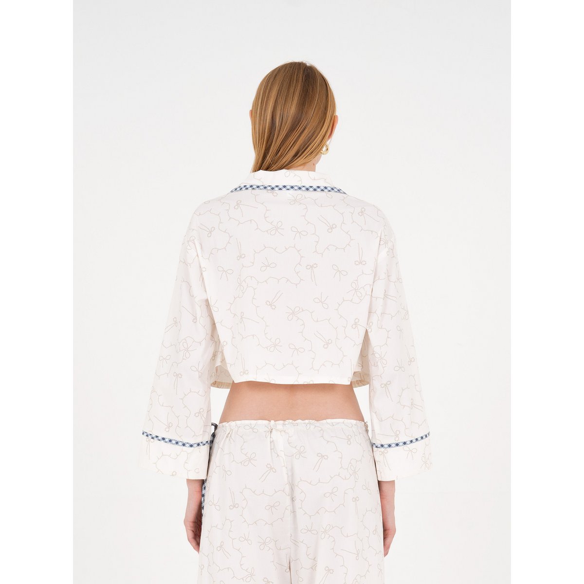 Cosmopolitan White Cropped Slow-printet skjorte