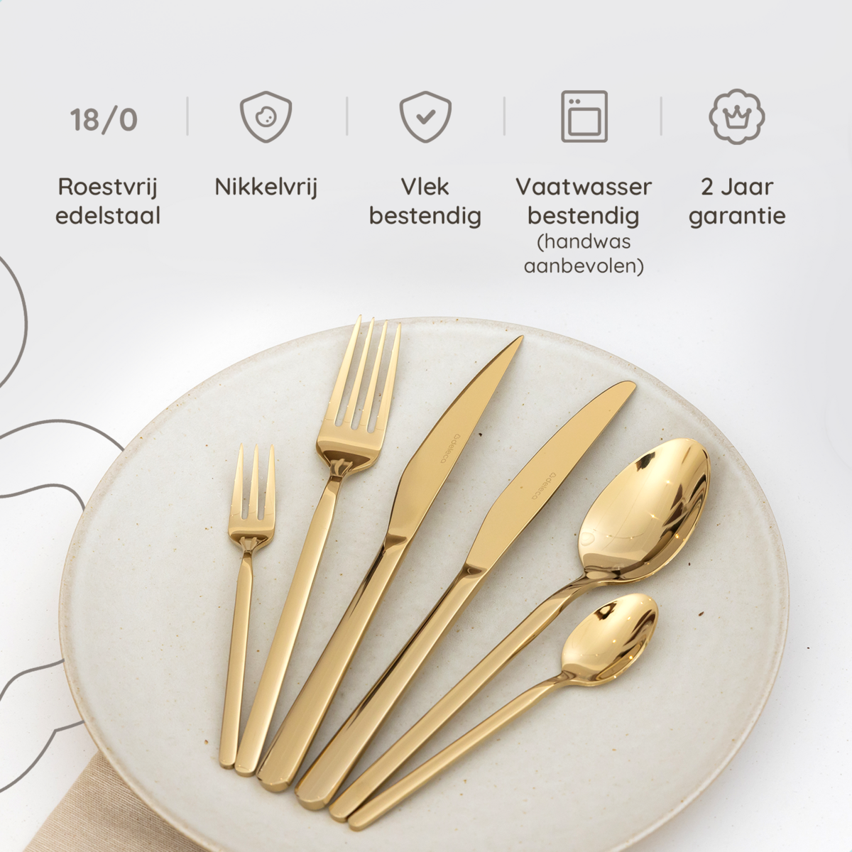 Besteckset Amor - 6 Personen / Gold 18,0 Edelstahl