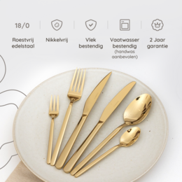 Besteckset Amor - 6 Personen / Gold 18,0 Edelstahl