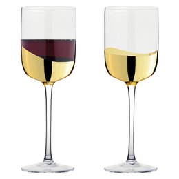 Set di 2 bicchieri da vino Wave Gold - Vino rosso e bianco