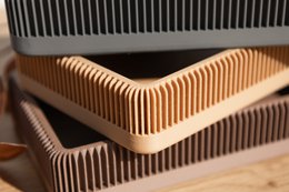 Modern Ribbed Square Organizer in Earthy Tones – Minimalist Desk, Vanity, or Home Storage Solution, Minimalist Modern Office Design Decor