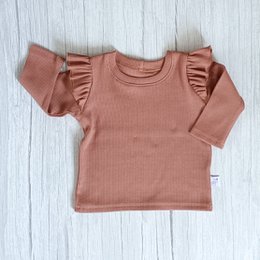 Ruffle Longsleeve Rib Jersey Clayrose