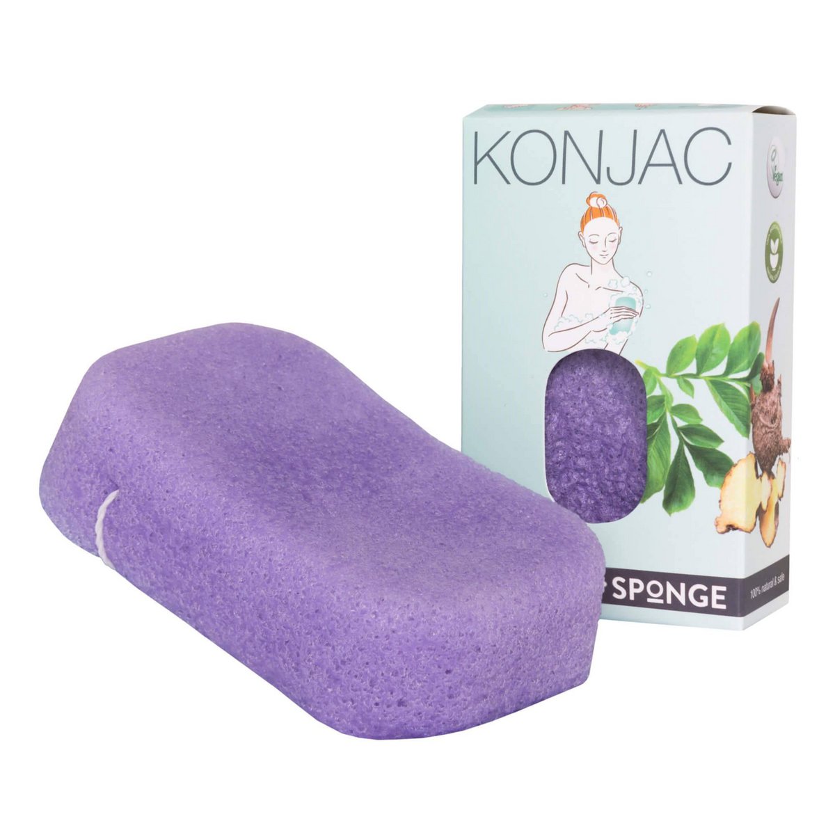 Konjac sponge for the body extra thick lavender - calming