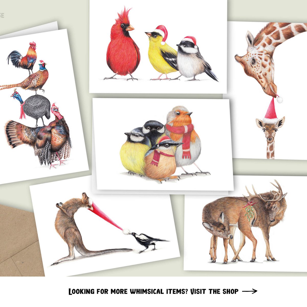 Poultry Christmas Card, Greeting Card, Holiday Card 12,3 x 17,5 cm