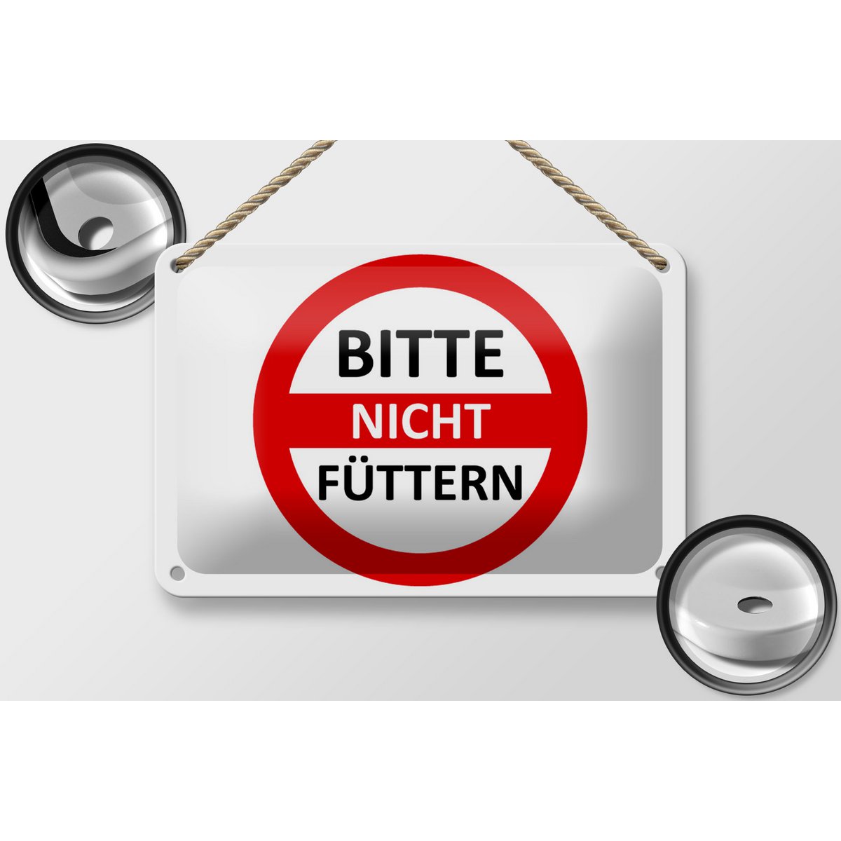 Tin sign warning sign 18x12cm Please do not feed (red/white) sign