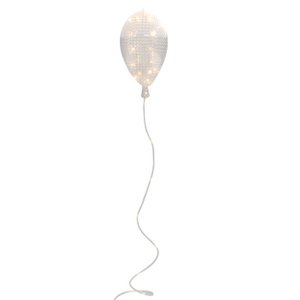 LED Dekoballon aus Kunststoff in Weiß, mit integrierter LED