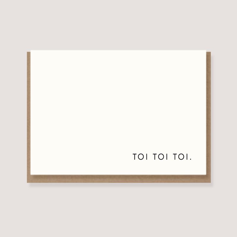 Foldet kort med konvolut - "Toi, Toi, Toi"