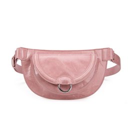 Roze ully lederen bananentas