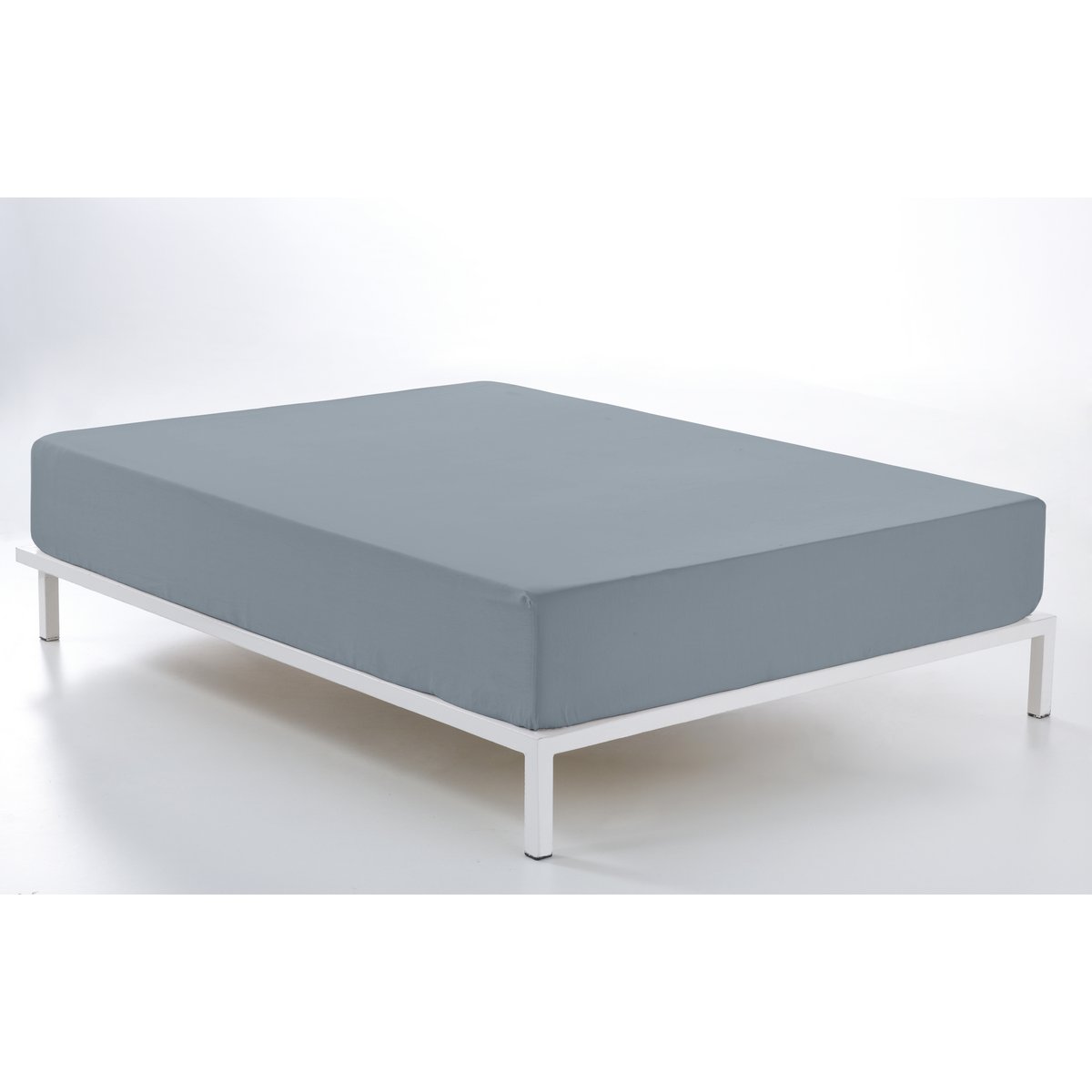 Bajera ajustable color acero - Cama de 180 (alto 30 cm) - 100% algodón - 144 hilos. Gramage: 115