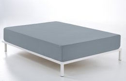 Bajera ajustable color acero - Cama de 180 (alto 30 cm) - 100% algodón - 144 hilos. Gramaje: 115