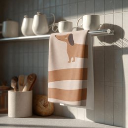 1 - Tea towel Dachshund - organic cotton - No. 1