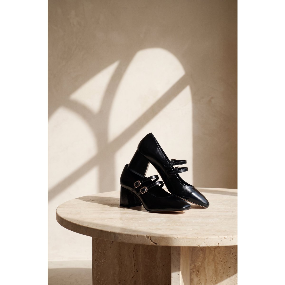 MAITE BLACK – Mary Jane-Schuhe mit doppeltem Riemen und Absatz