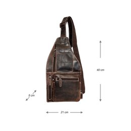Crossbody taske i 3 farver bøffellæder med justerbar skulderrem og 5 lynlåsrum